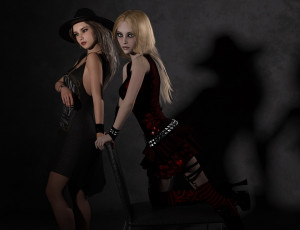 Картинка 3д+графика люди+ people девушки взгляд фон