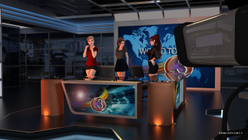 Картинка 3д+графика люди+ people девушки взгляд фон