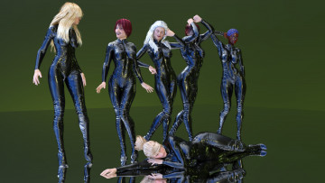 Картинка 3д+графика люди+ people девушки взгляд фон