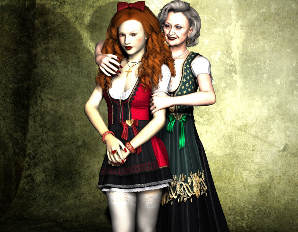 Обои картинки фото 3д графика, люди , people, девушка, взгляд, фон