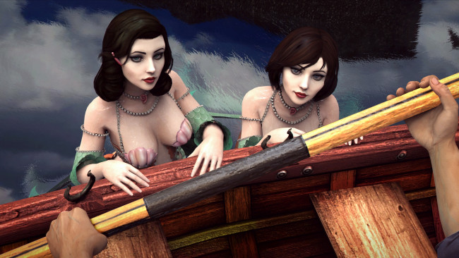 Обои картинки фото 3д графика, фантазия , fantasy, фон, взгляд, девушки