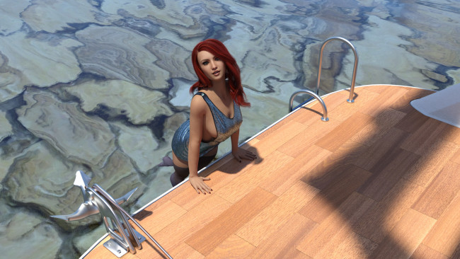 Обои картинки фото 3д графика, люди , people, девушка, взгляд, фон