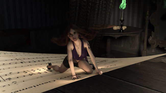 Обои картинки фото 3д графика, люди , people, фон, девушка, взгляд