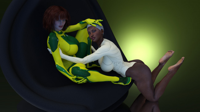 Обои картинки фото 3д графика, люди , people, фон, взгляд, девушки