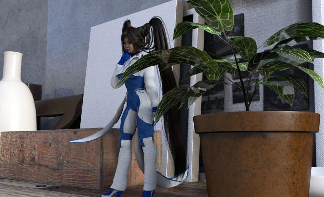 Обои картинки фото 3д графика, люди , people, взгляд, фон, девушка