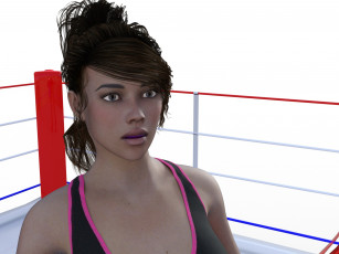 Картинка 3д+графика портрет+ portraits девушка фон взгляд