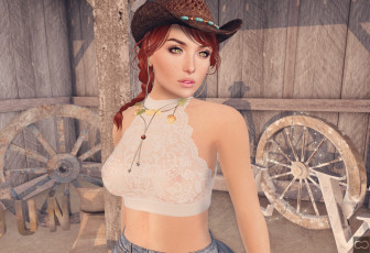 Картинка 3д+графика люди+ people девушка взгляд фон