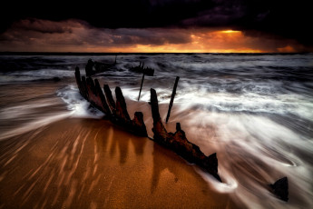 Картинка природа побережье пляж море ночь