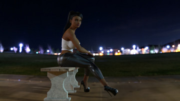 Картинка 3д+графика люди+ people девушка взгляд фон