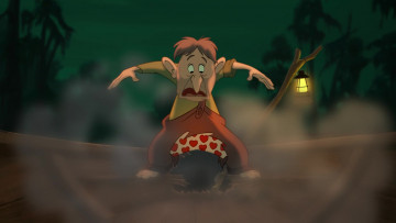 Картинка мультфильмы the+princess+and+the+frog человек дыра лодка фонарь бандит