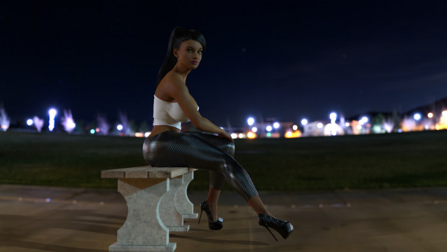 Обои картинки фото 3д графика, люди , people, девушка, взгляд, фон