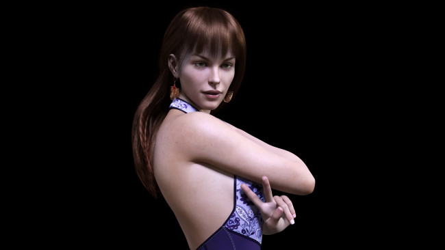 Обои картинки фото 3д графика, люди , people, фон, взгляд, девушка