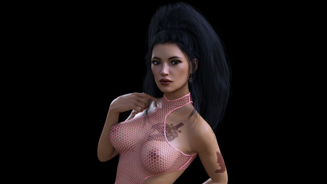 Обои картинки фото 3д графика, люди , people, фон, взгляд, девушка