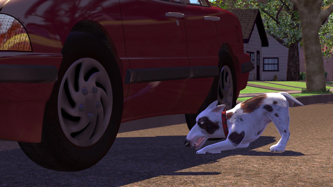 Обои картинки фото мультфильмы, toy story, дом, машина, собака, улица