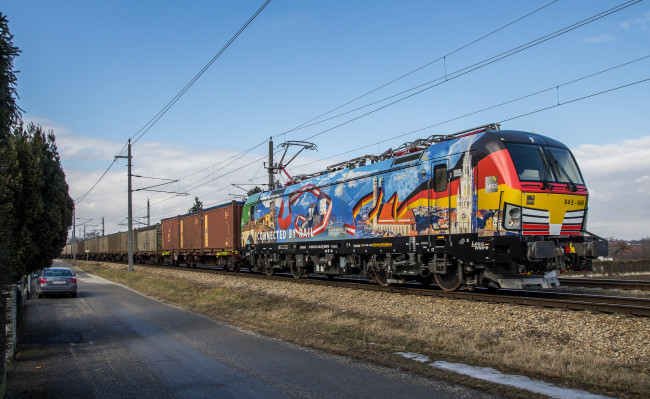 Обои картинки фото техника, электровозы, локомотив, состав