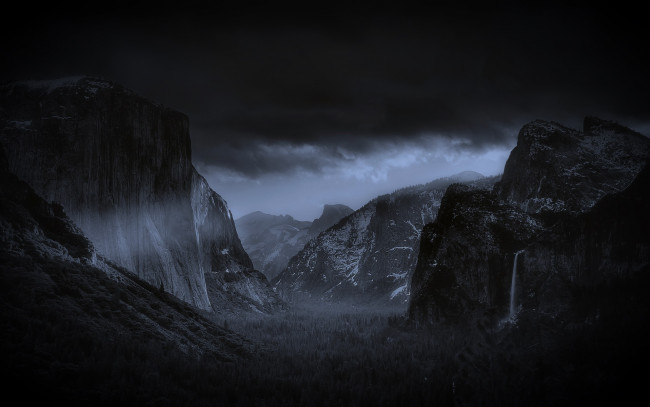 Обои картинки фото природа, горы, облака, ночь