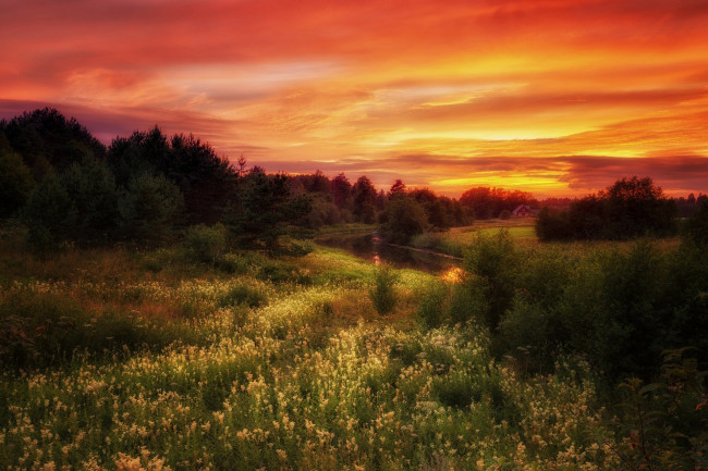 Обои картинки фото природа, восходы, закаты, простор