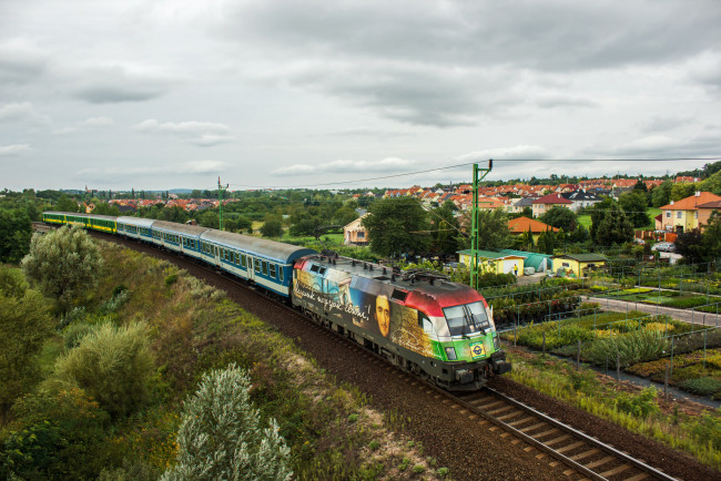 Обои картинки фото техника, электровозы, локомотив, состав