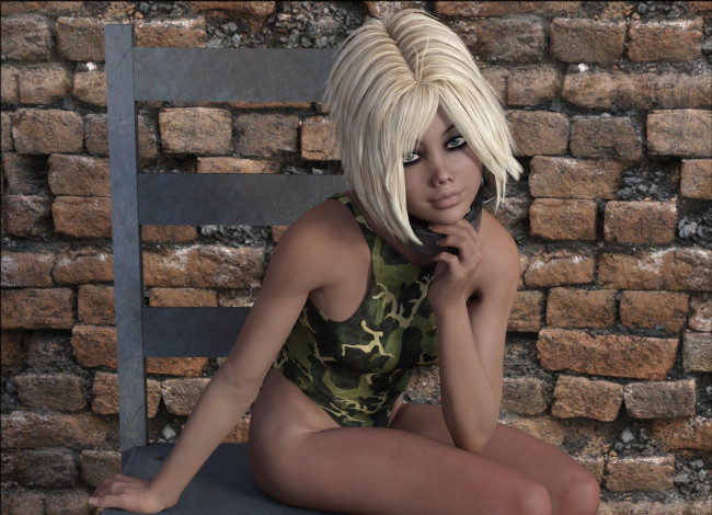 Обои картинки фото 3д графика, люди , people, девушка, взгляд, фон