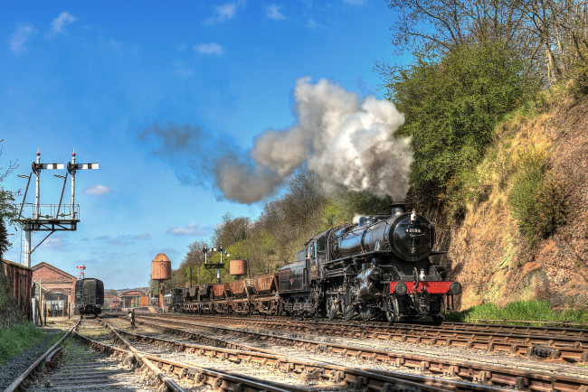 Обои картинки фото техника, паровозы, локомотив, состав