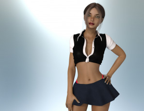 Картинка 3д+графика люди+ people фон взгляд девушка