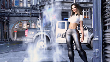 Картинка 3д+графика люди+ people девушка взгляд фон