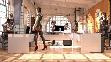 Картинка 3д+графика люди+ people фон взгляд девушки