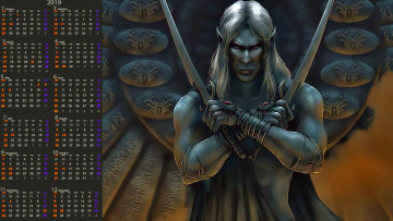 Картинка календари фэнтези существо эльф оружие взгляд calendar 2019 мужчина