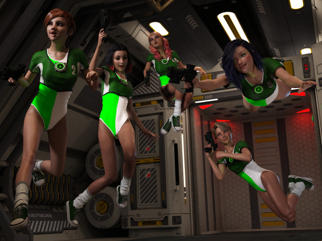 Обои картинки фото 3д графика, фантазия , fantasy, фон, взгляд, девушки