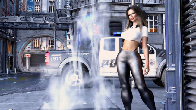 Обои картинки фото 3д графика, люди , people, девушка, взгляд, фон