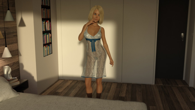 Обои картинки фото 3д графика, люди , people, фон, взгляд, девушка