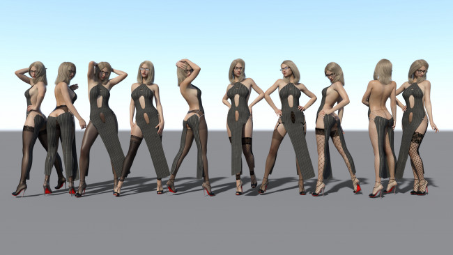 Обои картинки фото 3д графика, люди , people, фон, взгляд, девушки