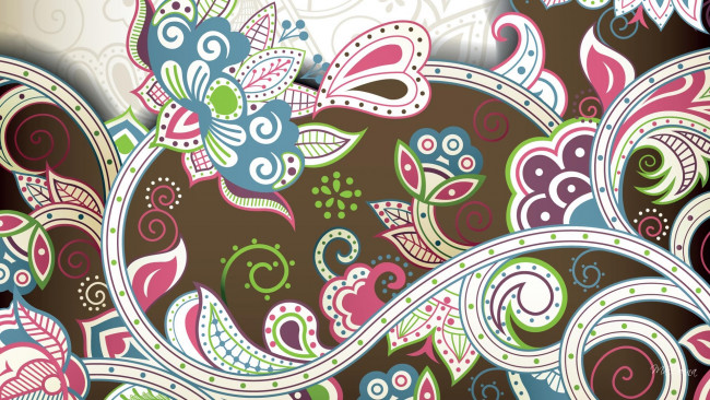 Обои картинки фото векторная графика, цветы , flowers, узор, цвет, фон