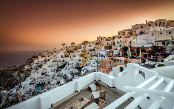 Картинка города санторини+ греция панорама