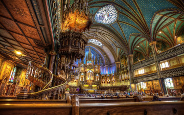 Картинка the+notre+dame+basilica интерьер убранство +роспись+храма the notre dame basilica