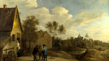 Картинка david+teniers+the+younger рисованное живопись деревня люди
