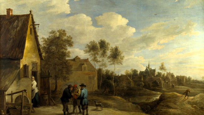 Обои картинки фото david teniers the younger, рисованное, живопись, деревня, люди
