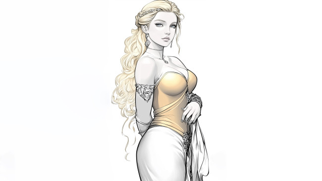 Обои картинки фото рисованное, люди, красивая, девушка