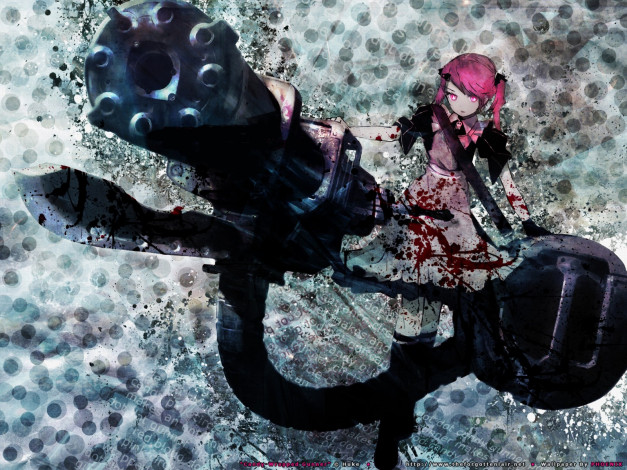 Обои картинки фото аниме, black, rock, shooter