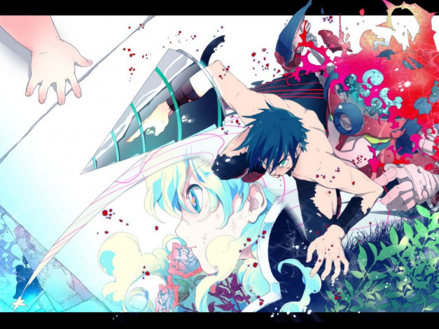 Обои картинки фото аниме, tengen, toppa, gurren, lagann, nia, teppelin, simon