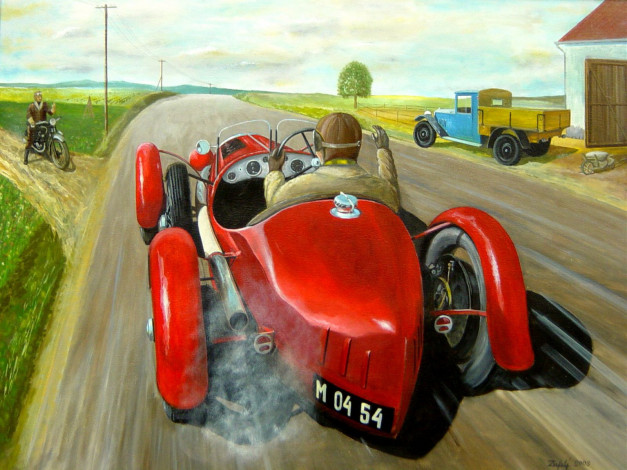 Обои картинки фото рисованные, авто, мото