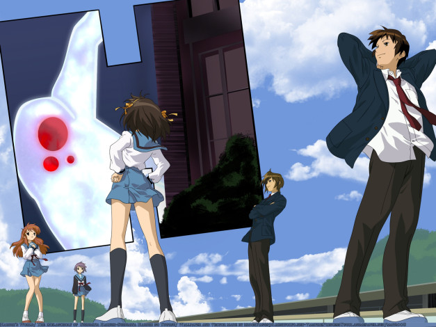 Обои картинки фото the, melancholy, of, haruhi, suzumiya, аниме