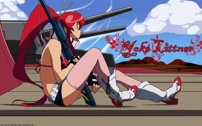 Обои картинки фото аниме, tengen, toppa, gurren, lagann, yoko, littner