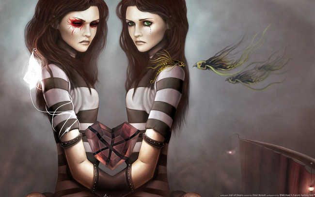 Обои картинки фото hall, of, doors, фэнтези, девушки