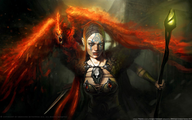 Обои картинки фото phoenix, фэнтези, маги