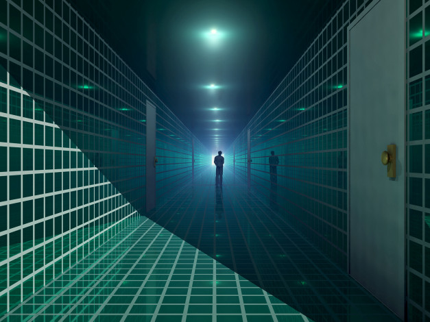 Обои картинки фото 3д, графика, realism, реализм, коридор, люди