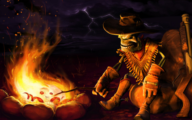 Обои картинки фото the, gunstringe, видео, игры, скелет