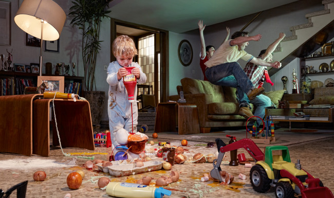 Обои картинки фото юмор, приколы, болельщики, ребенок, бардак, кавардак, продукты