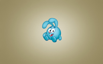 Картинка рисованные минимализм кролик животное улыбка сидит