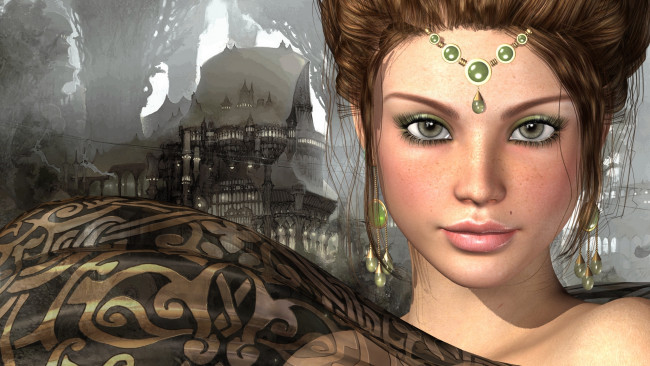 Обои картинки фото 3д, графика, fantasy, фантазия, замок